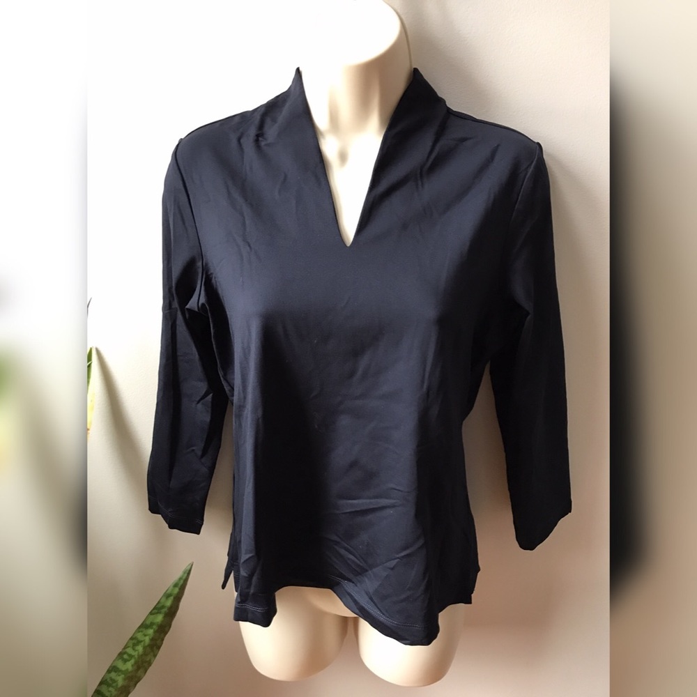 Tour Tech Windbreaker V Neck Shirt Navy Small NWT